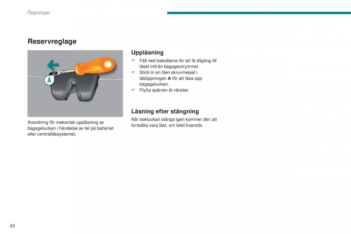 Peugeot 5008 instruktionsbok / page 64