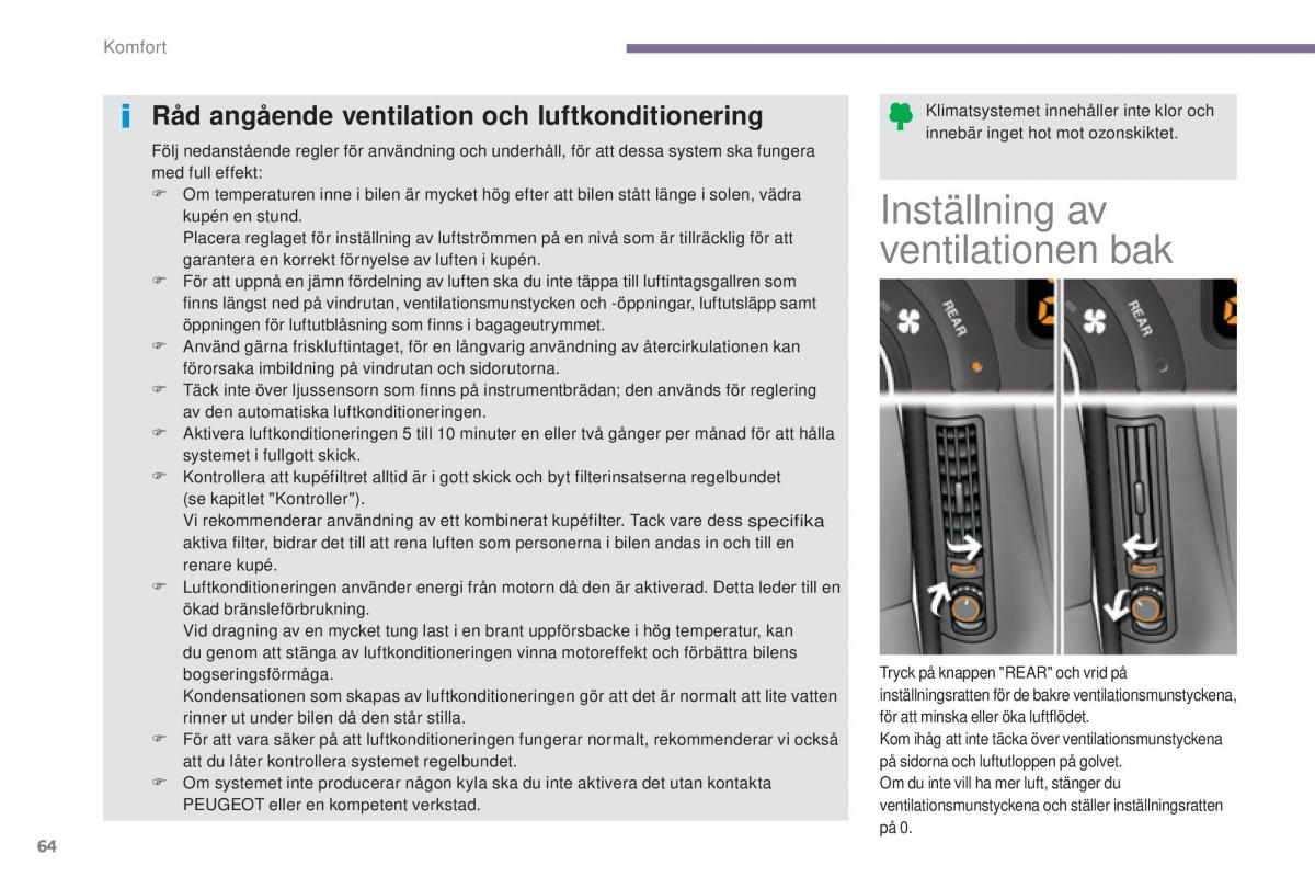 Peugeot 5008 instruktionsbok / page 66