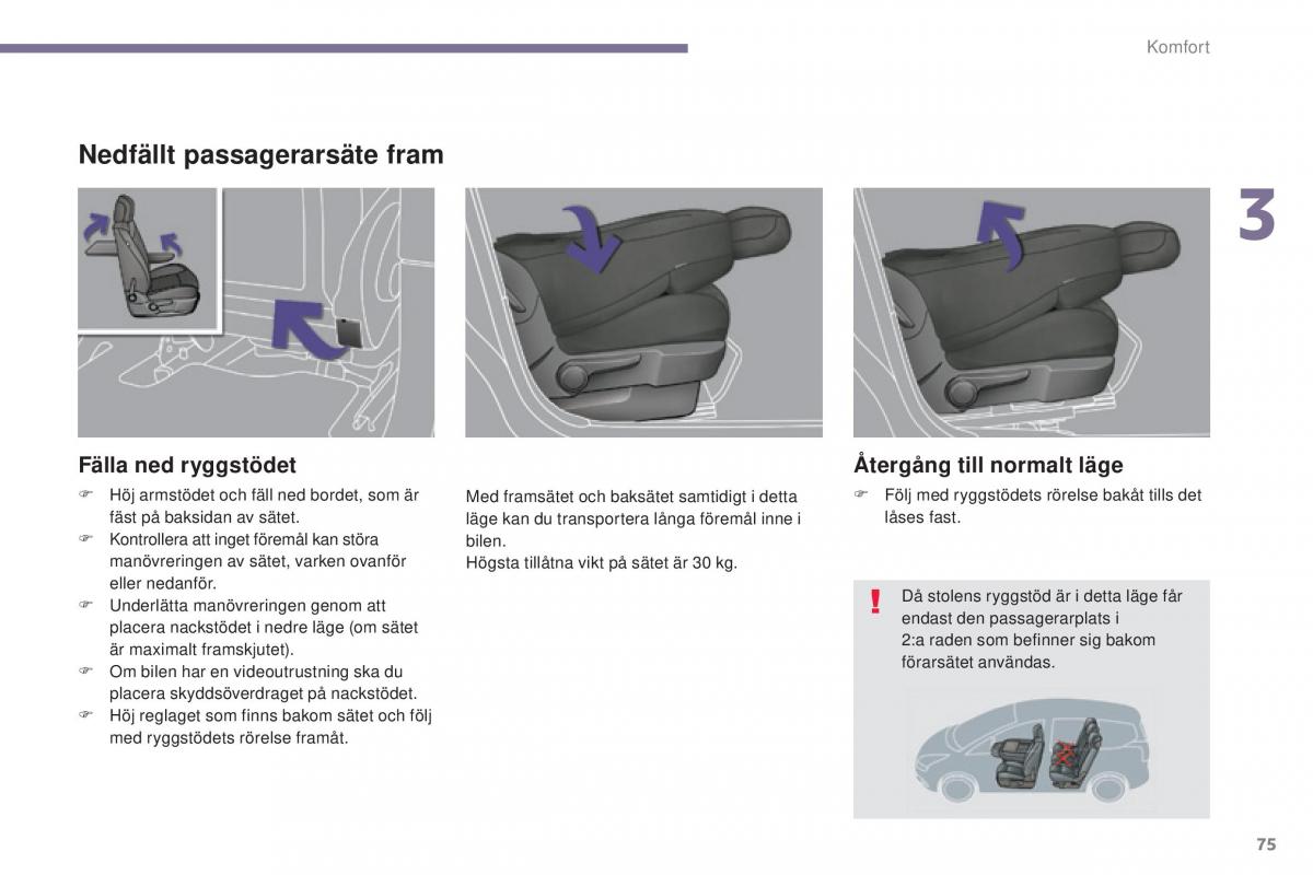 Peugeot 5008 instruktionsbok / page 77