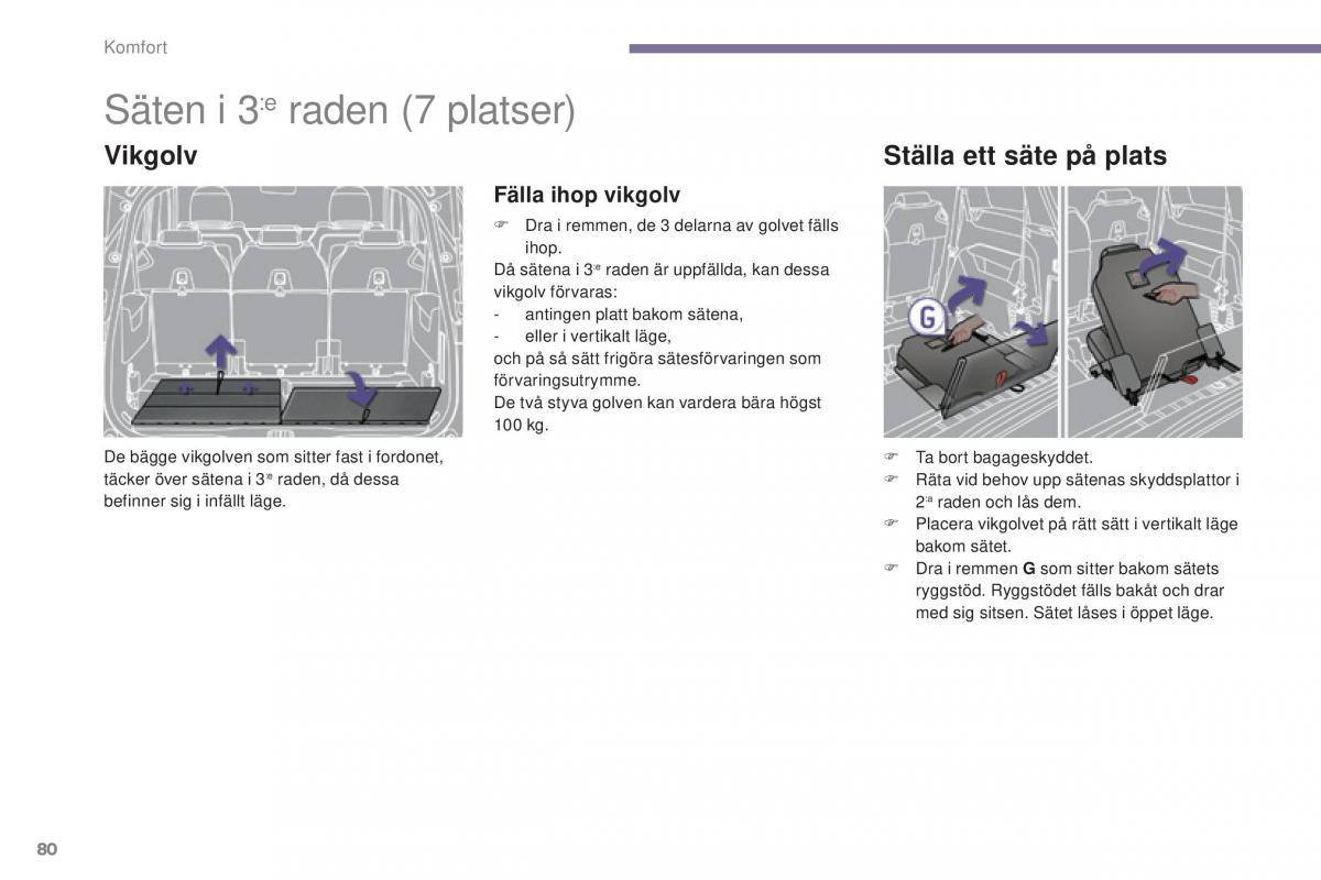 Peugeot 5008 instruktionsbok / page 82