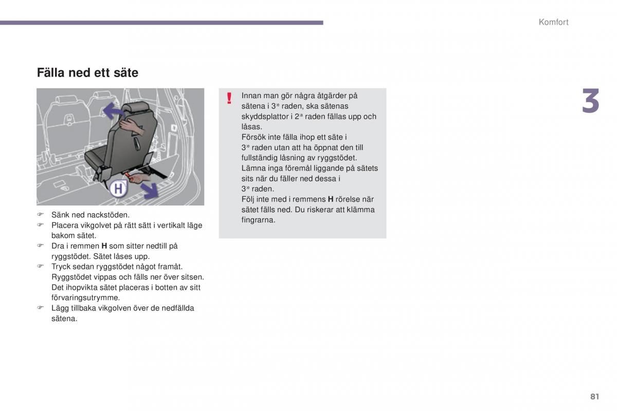 Peugeot 5008 instruktionsbok / page 83