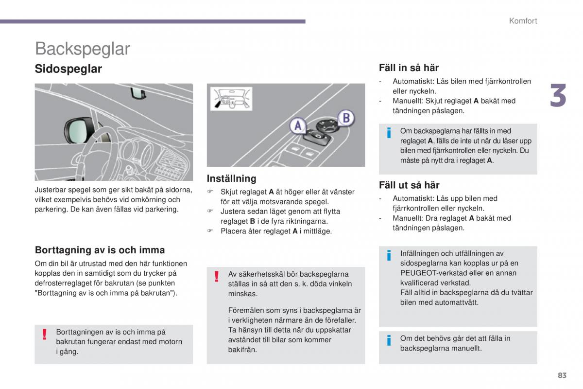 Peugeot 5008 instruktionsbok / page 85