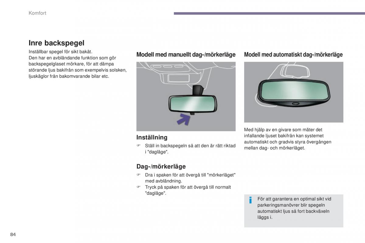 Peugeot 5008 instruktionsbok / page 86