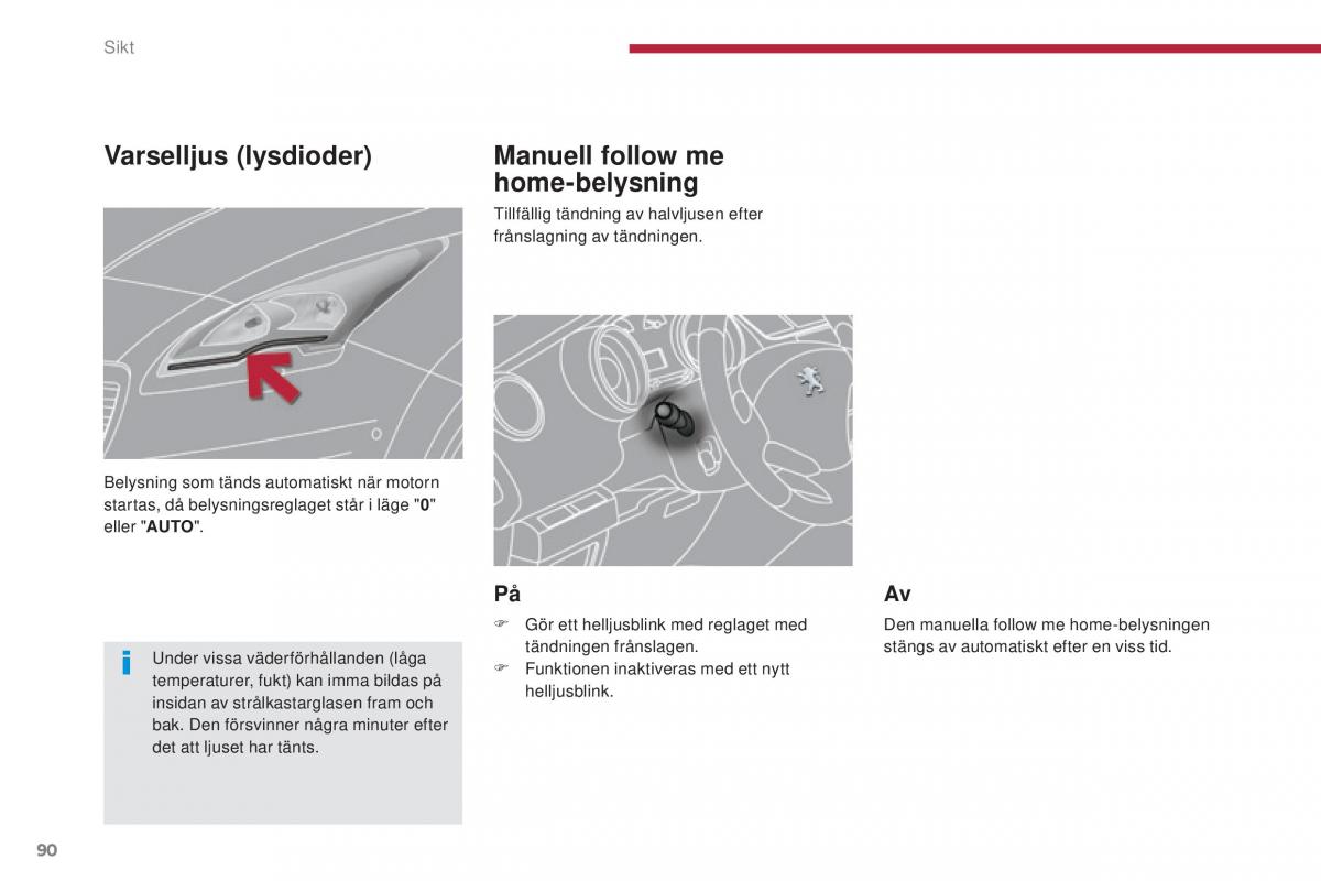 Peugeot 5008 instruktionsbok / page 92