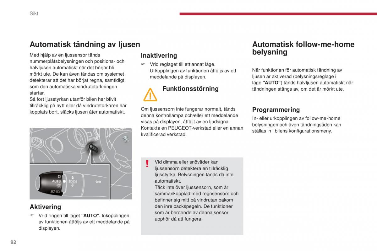 Peugeot 5008 instruktionsbok / page 94