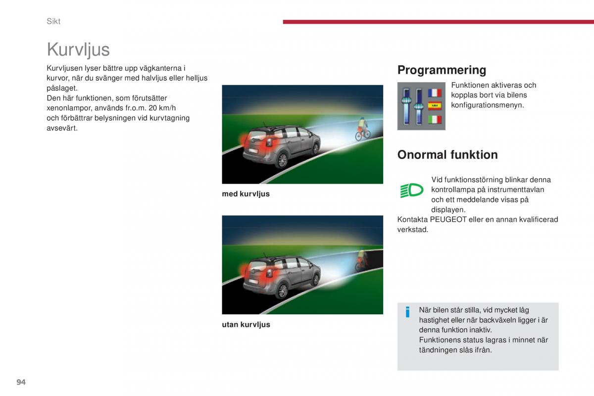 Peugeot 5008 instruktionsbok / page 96