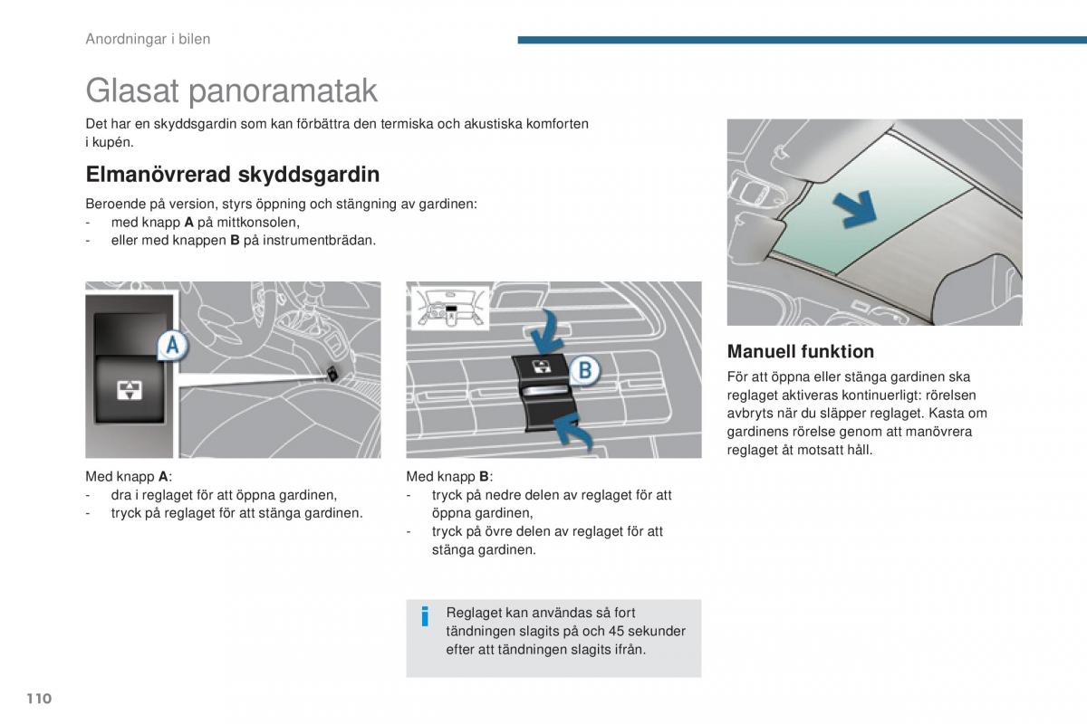 Peugeot 5008 instruktionsbok / page 112