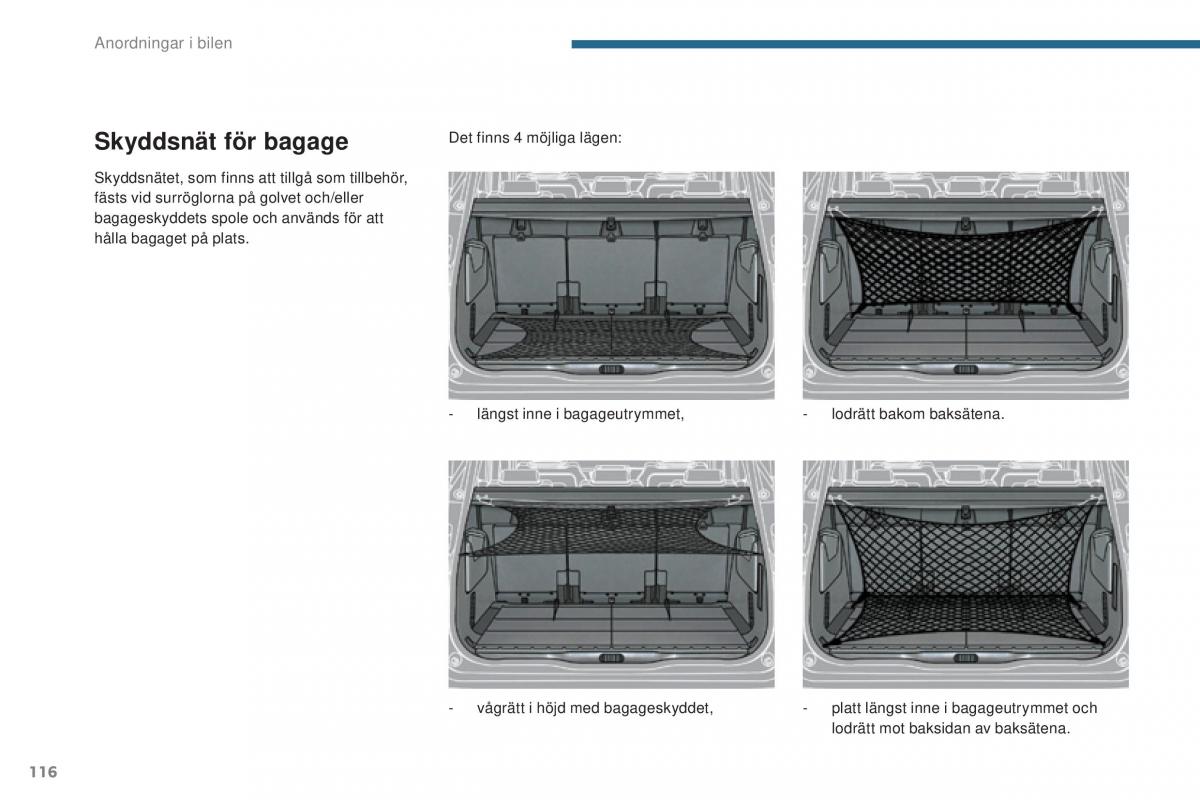 Peugeot 5008 instruktionsbok / page 118