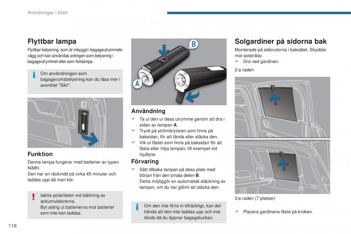 Peugeot 5008 instruktionsbok / page 120