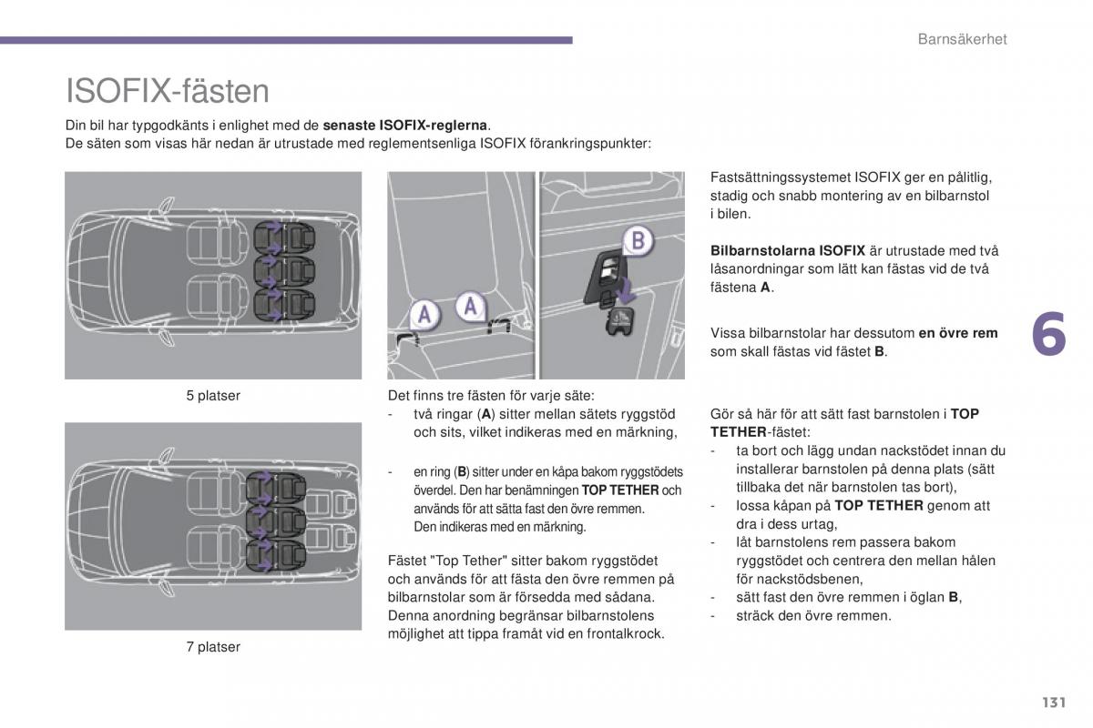 Peugeot 5008 instruktionsbok / page 133