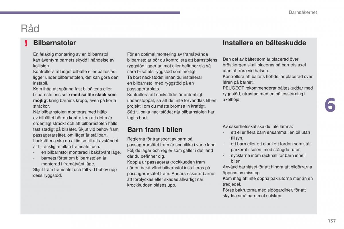 Peugeot 5008 instruktionsbok / page 139