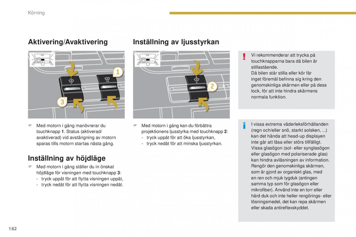 Peugeot 5008 instruktionsbok / page 164