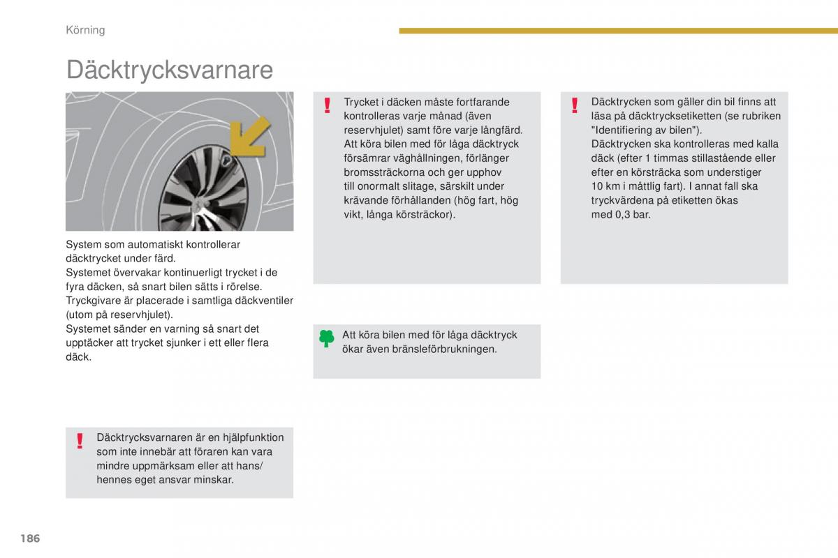 Peugeot 5008 instruktionsbok / page 188