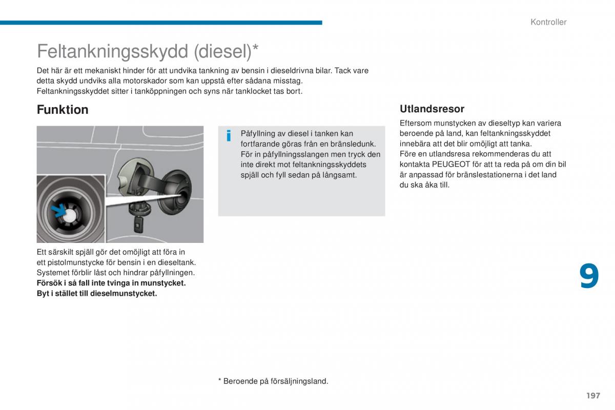 Peugeot 5008 instruktionsbok / page 199