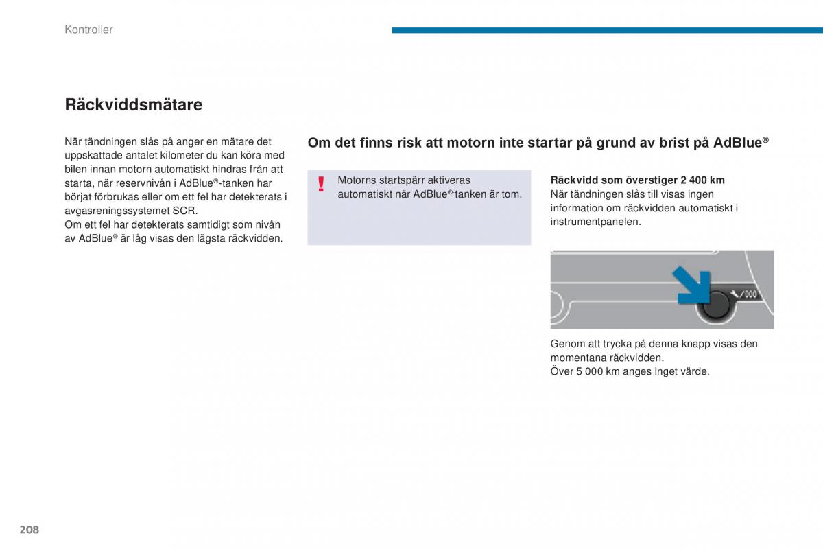 Peugeot 5008 instruktionsbok / page 210