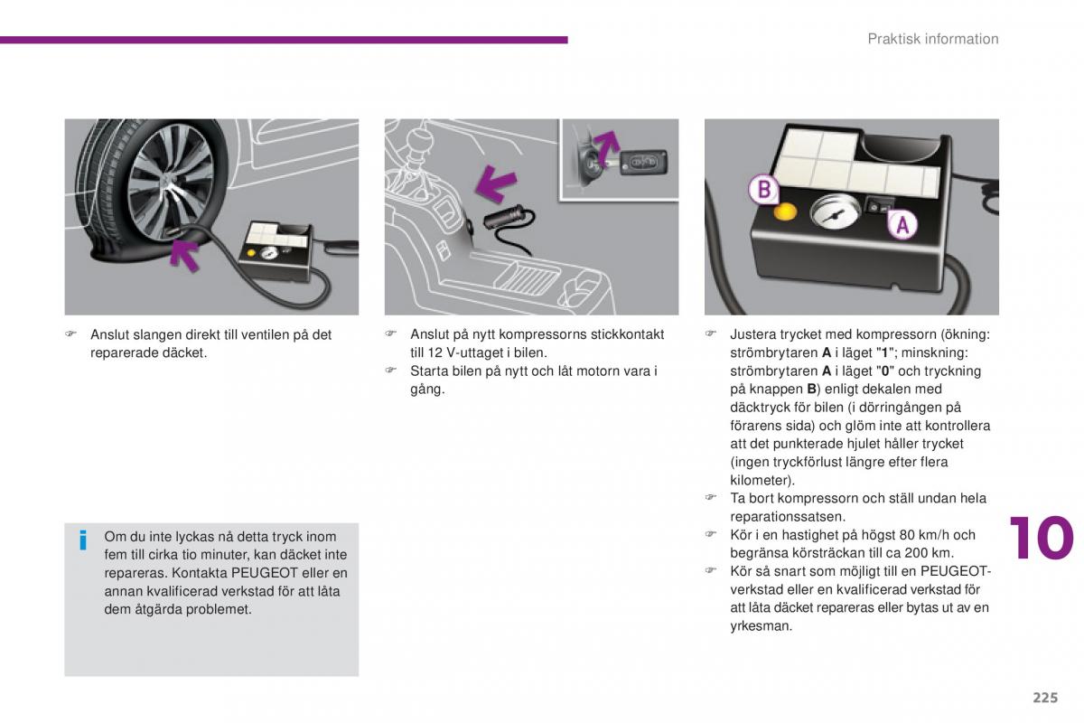 Peugeot 5008 instruktionsbok / page 227