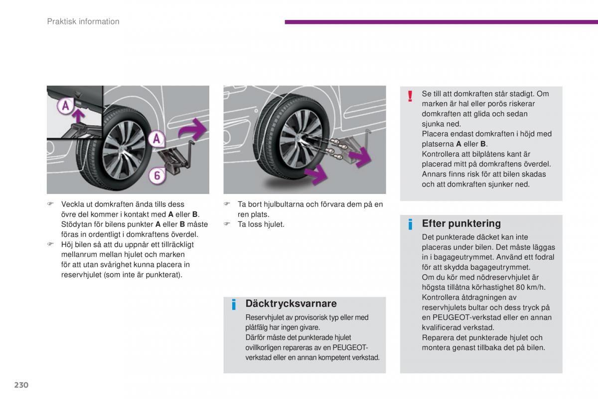 Peugeot 5008 instruktionsbok / page 232