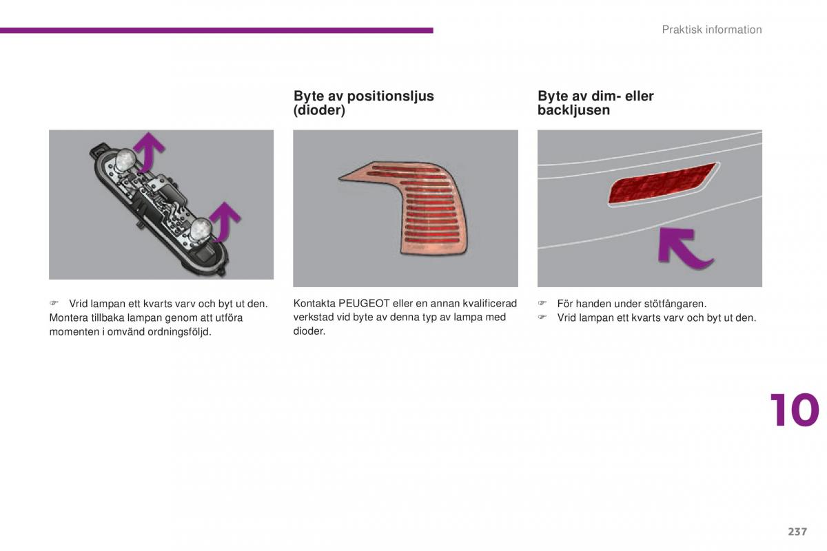 Peugeot 5008 instruktionsbok / page 239