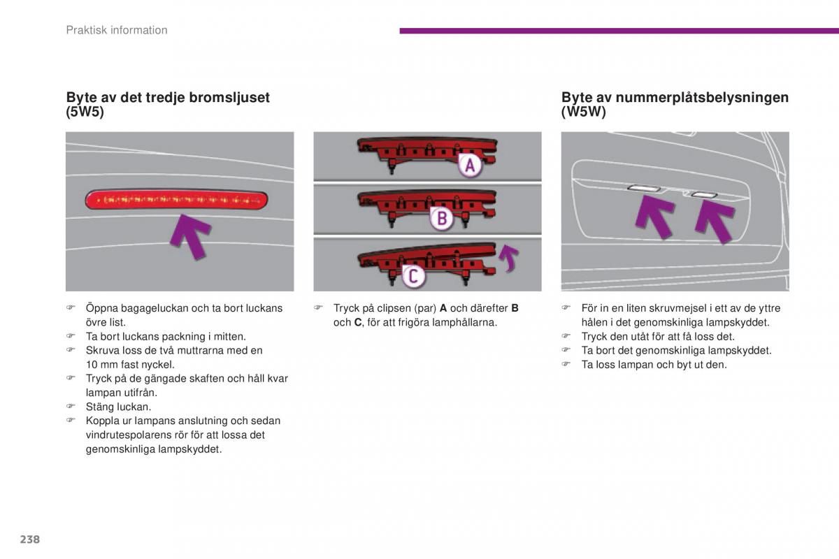 Peugeot 5008 instruktionsbok / page 240