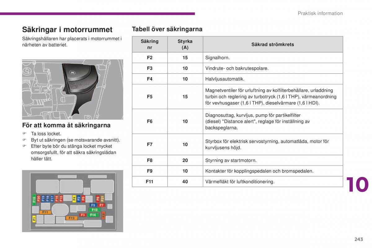 Peugeot 5008 instruktionsbok / page 245