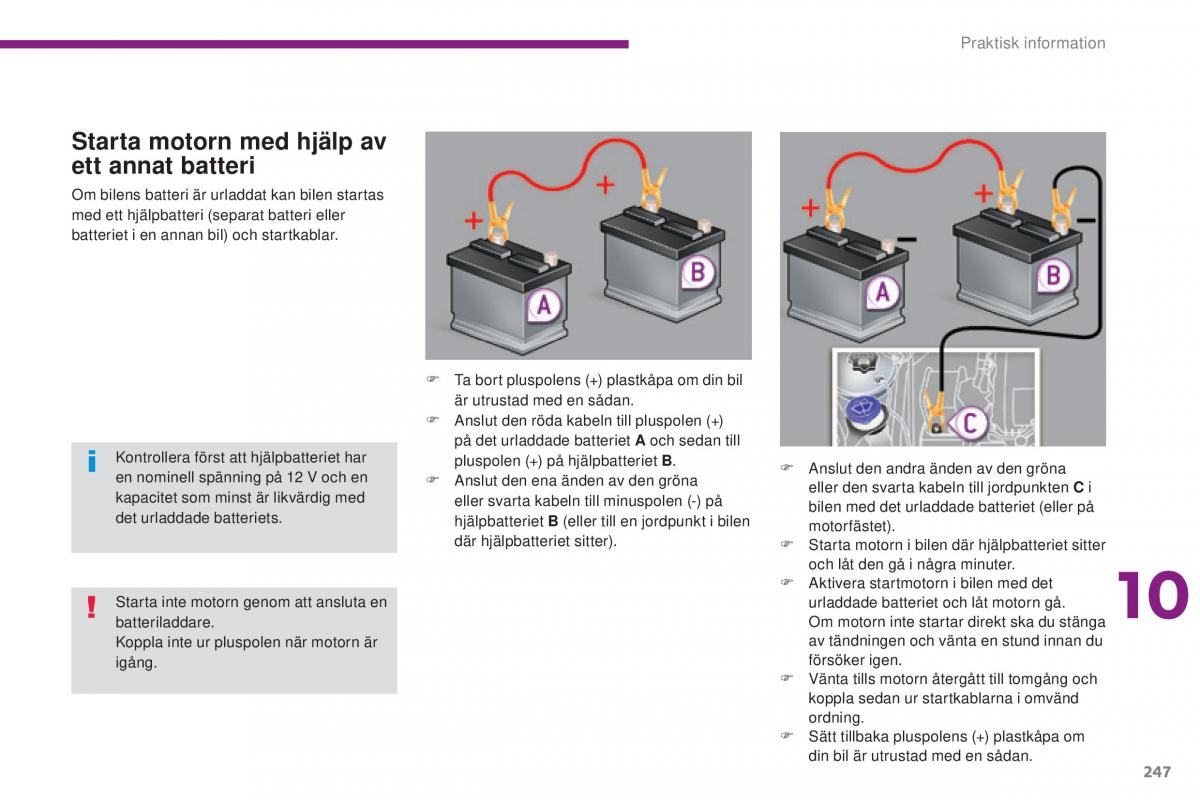 Peugeot 5008 instruktionsbok / page 249