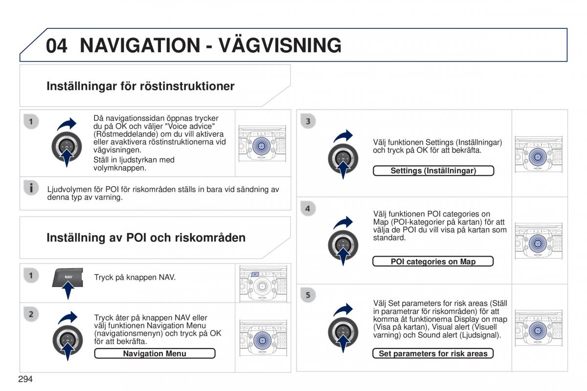 Peugeot 5008 instruktionsbok / page 296