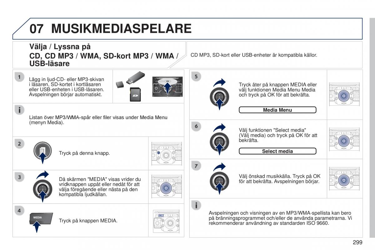 Peugeot 5008 instruktionsbok / page 301