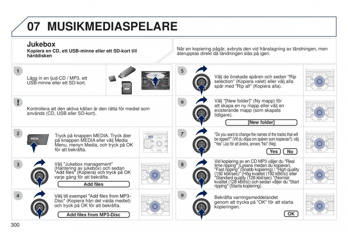 Peugeot 5008 instruktionsbok / page 302