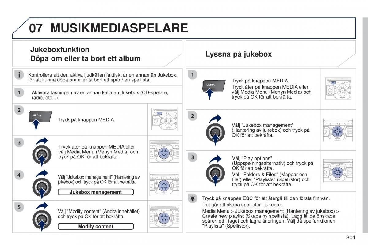 Peugeot 5008 instruktionsbok / page 303