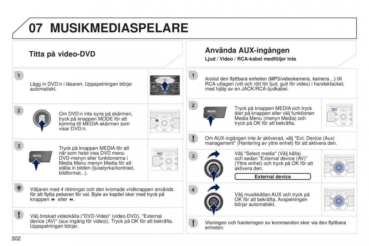 Peugeot 5008 instruktionsbok / page 304