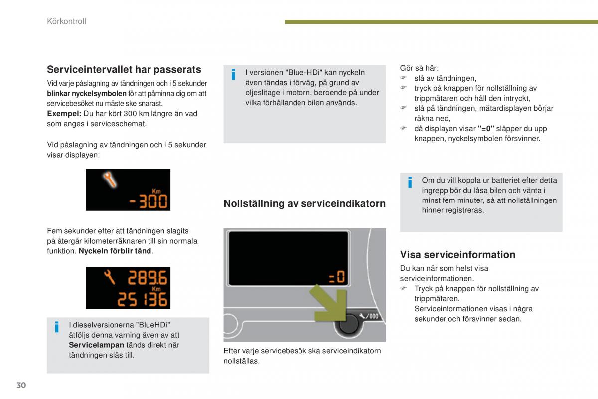 Peugeot 5008 instruktionsbok / page 32