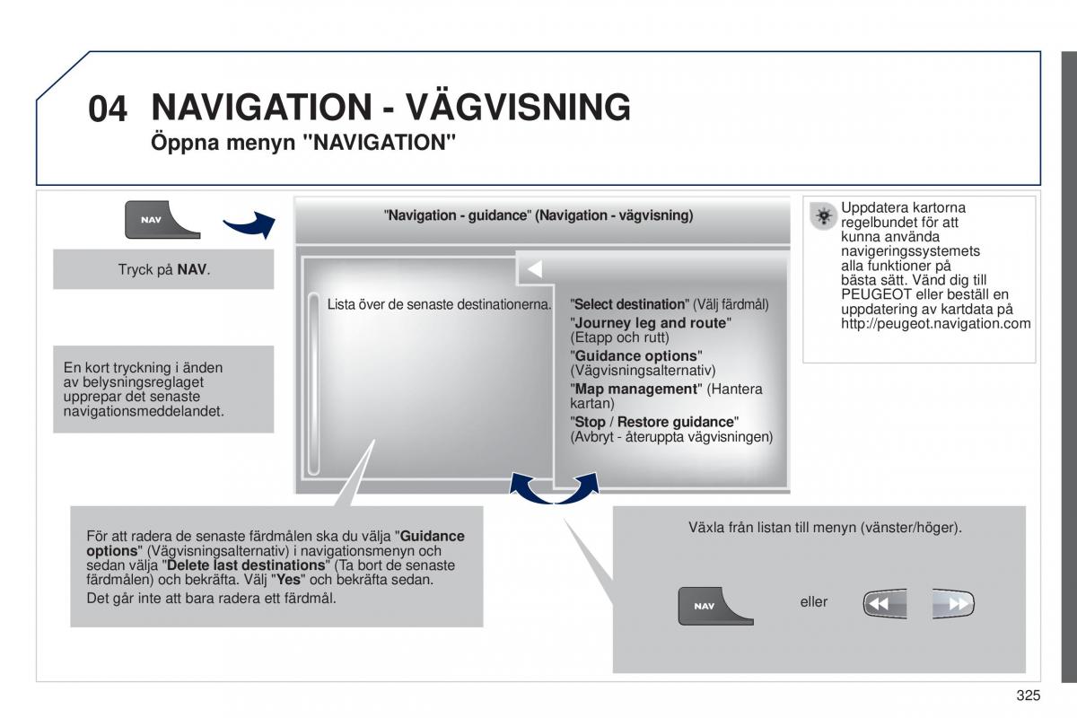 Peugeot 5008 instruktionsbok / page 327