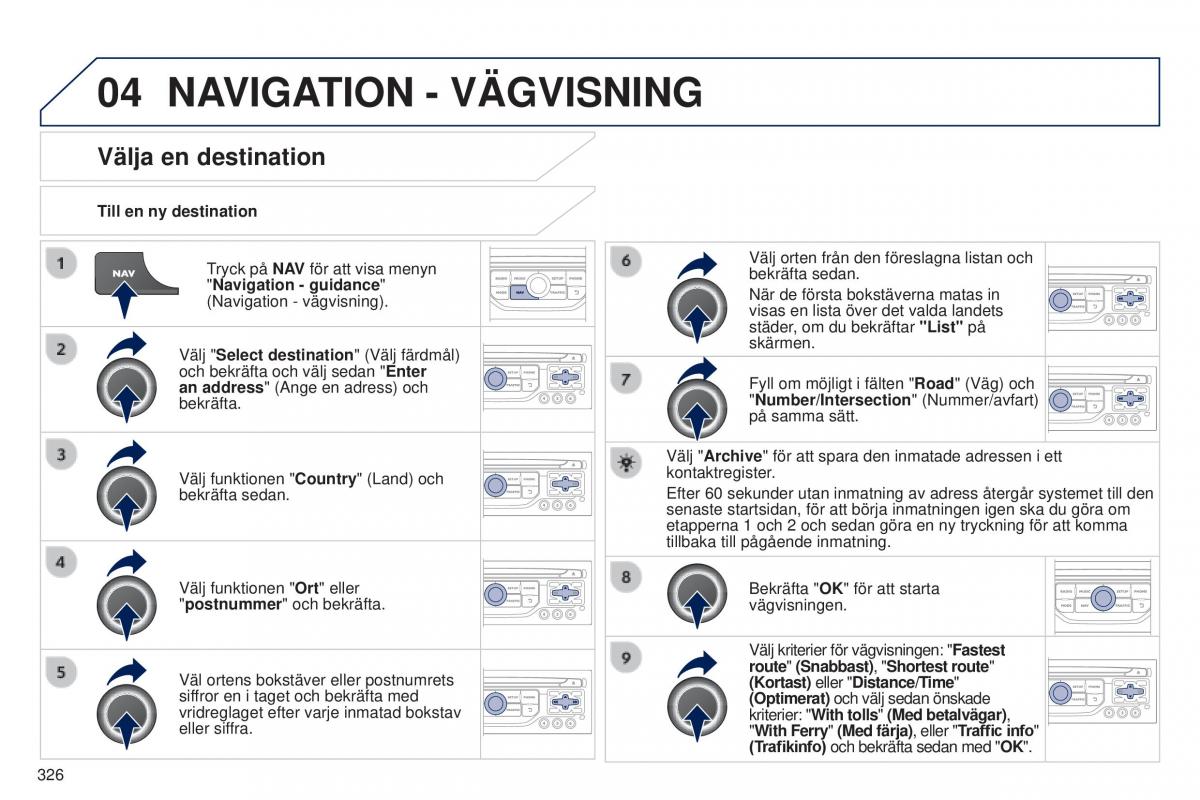 Peugeot 5008 instruktionsbok / page 328