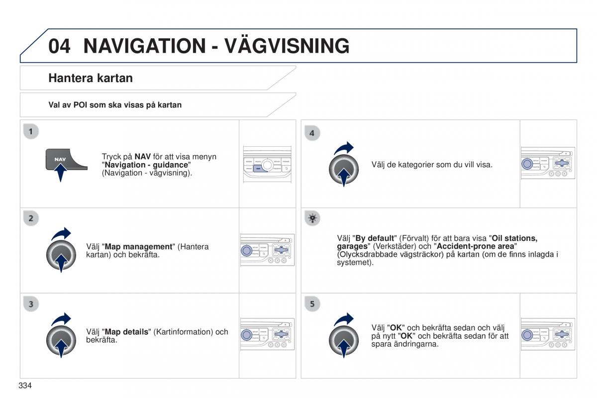 Peugeot 5008 instruktionsbok / page 336