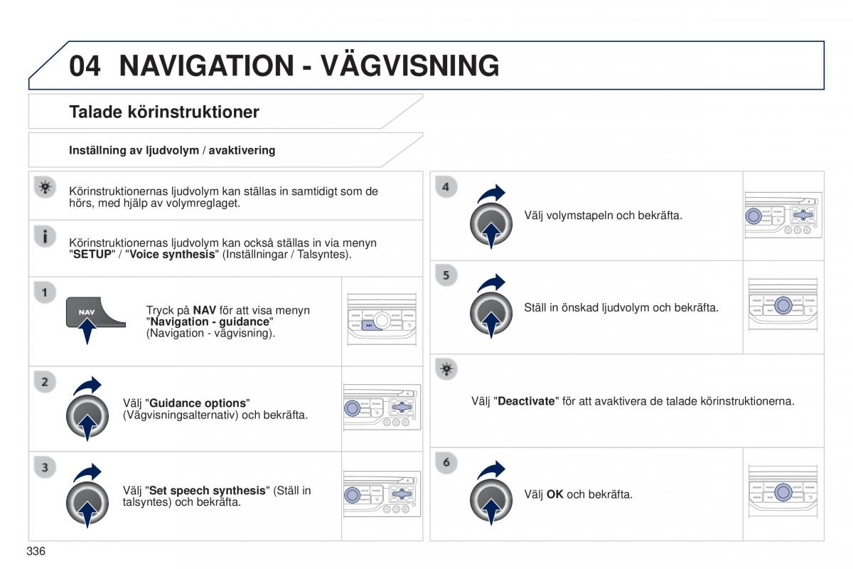 Peugeot 5008 instruktionsbok / page 338