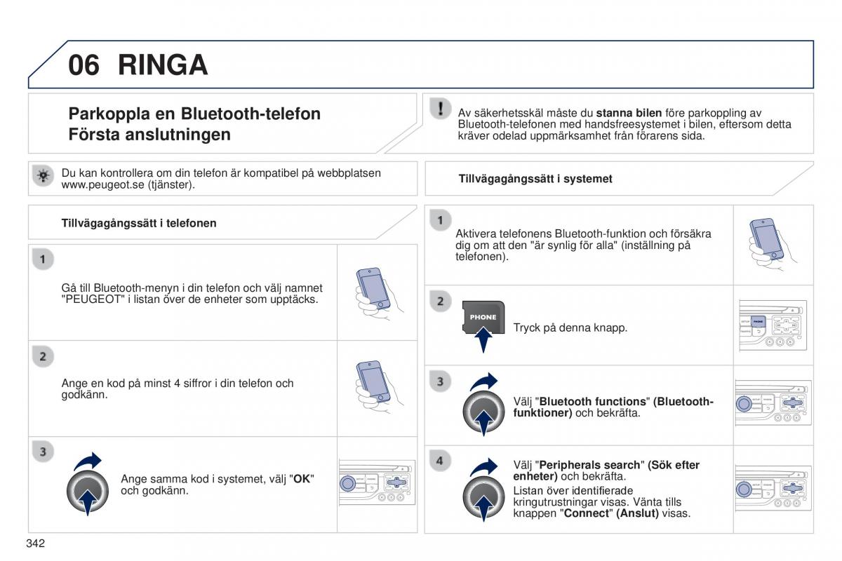 Peugeot 5008 instruktionsbok / page 344