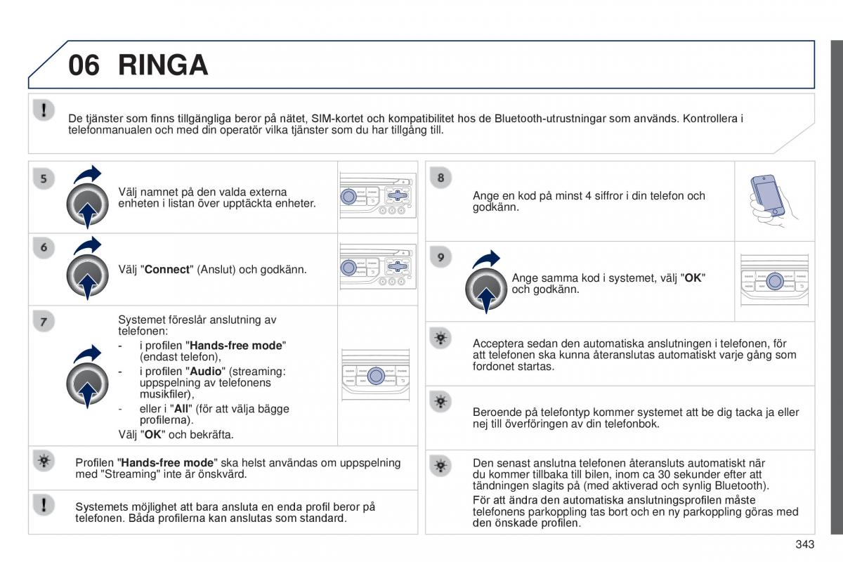 Peugeot 5008 instruktionsbok / page 345