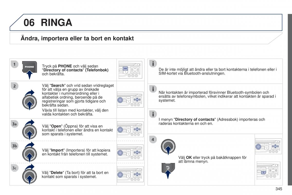 Peugeot 5008 instruktionsbok / page 347