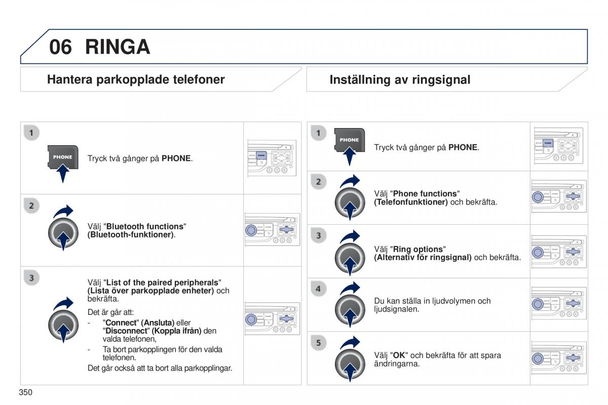 Peugeot 5008 instruktionsbok / page 352