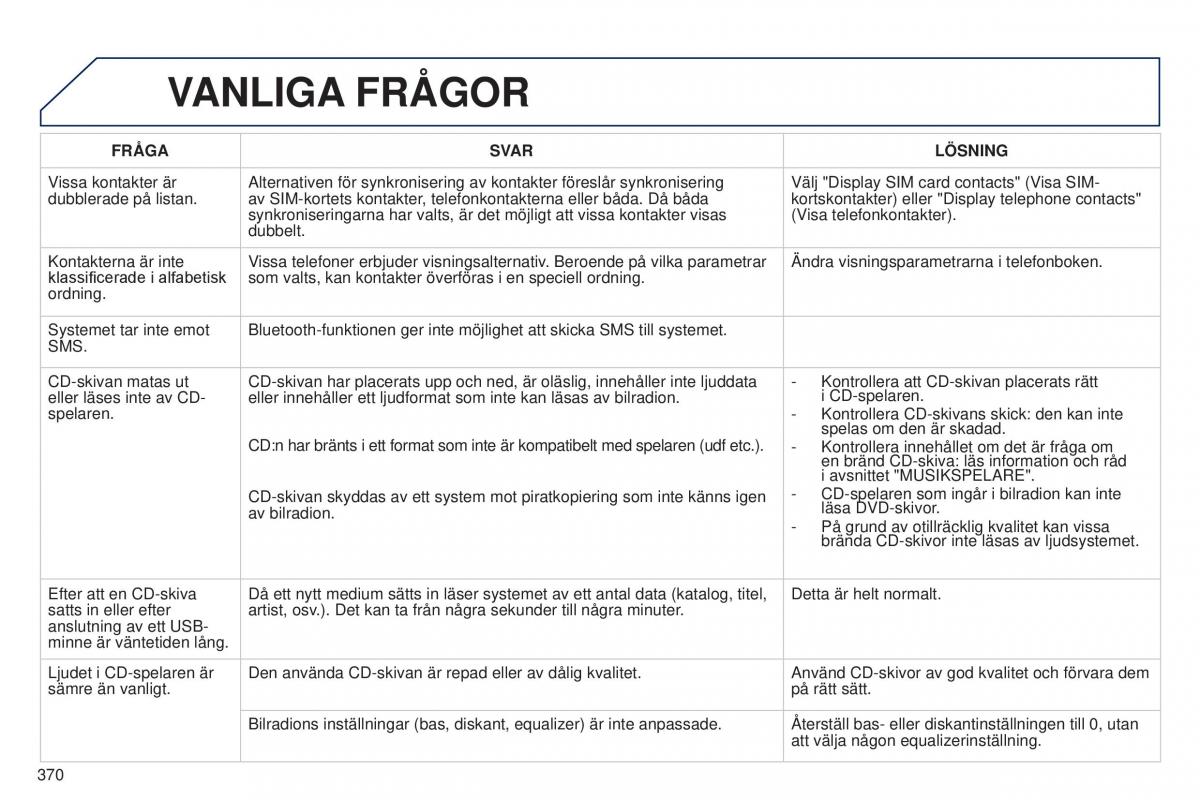 Peugeot 5008 instruktionsbok / page 372