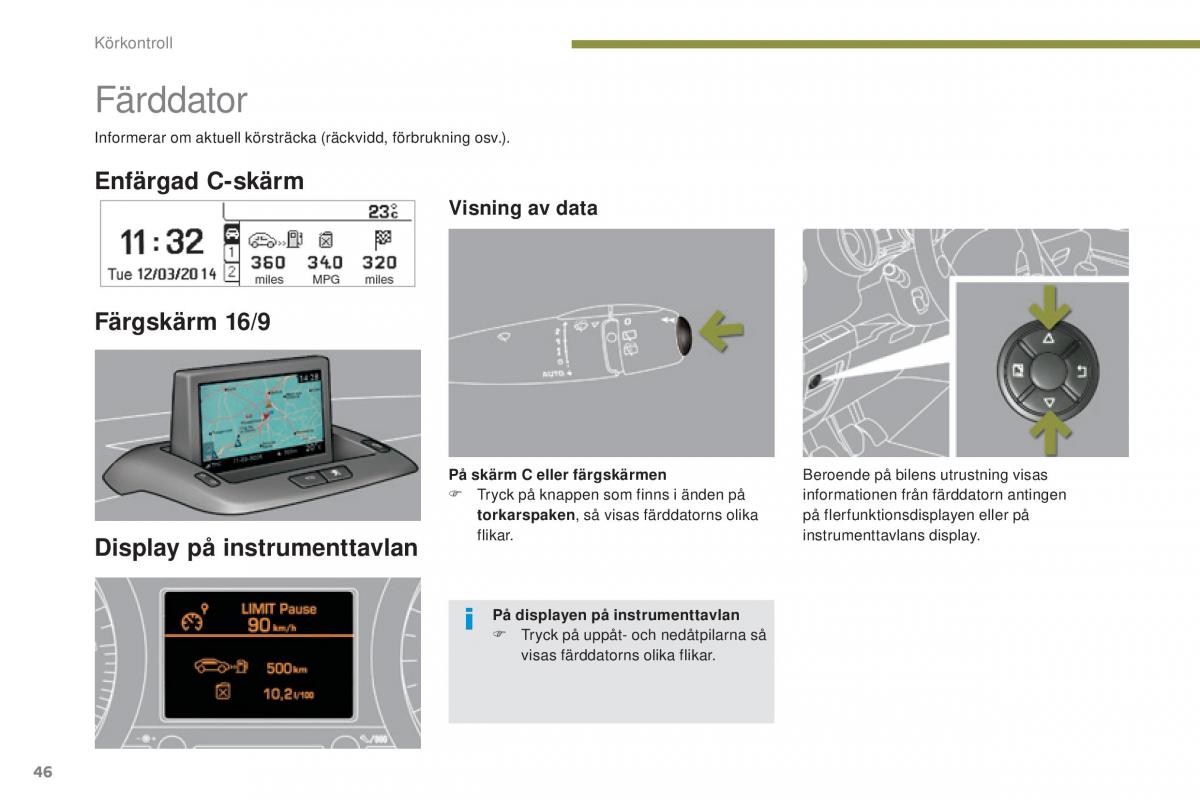 Peugeot 5008 instruktionsbok / page 48