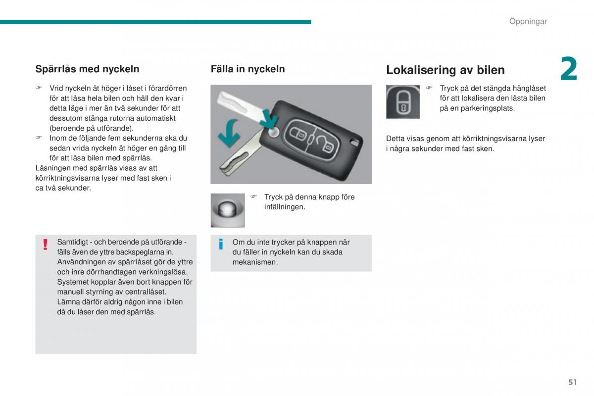 Peugeot 5008 instruktionsbok / page 53