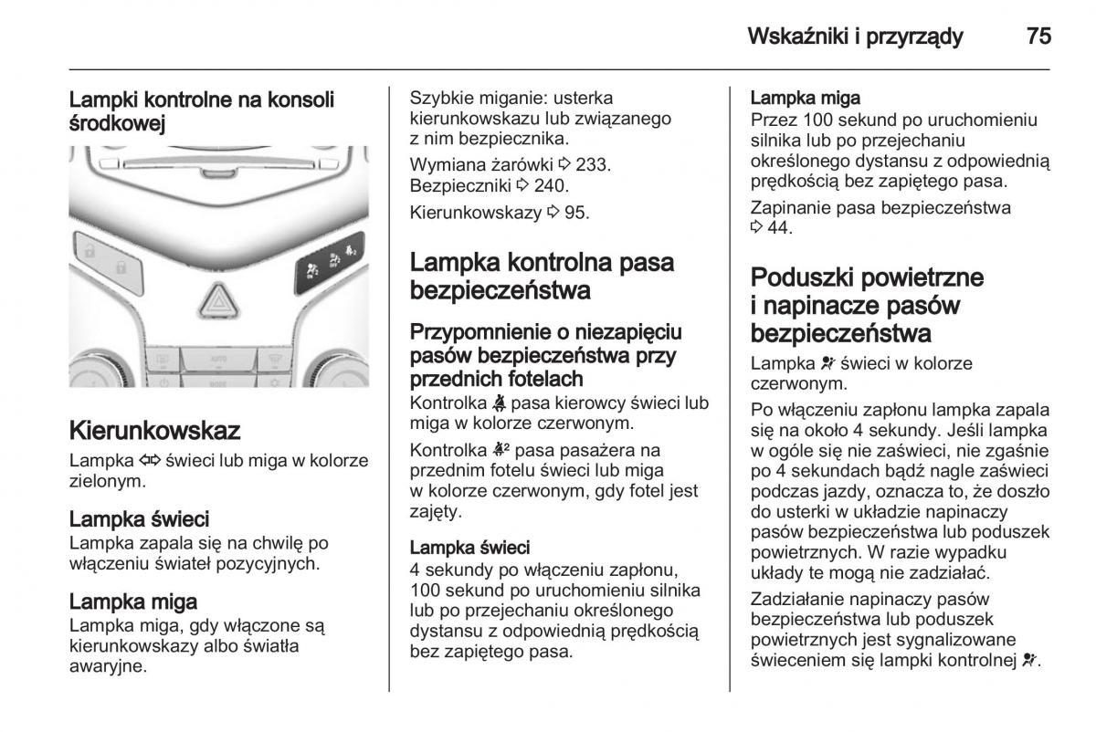 Chevrolet Cruze instrukcja obslugi / page 75