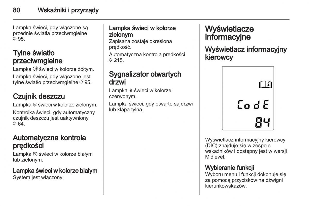 Chevrolet Cruze instrukcja obslugi / page 80