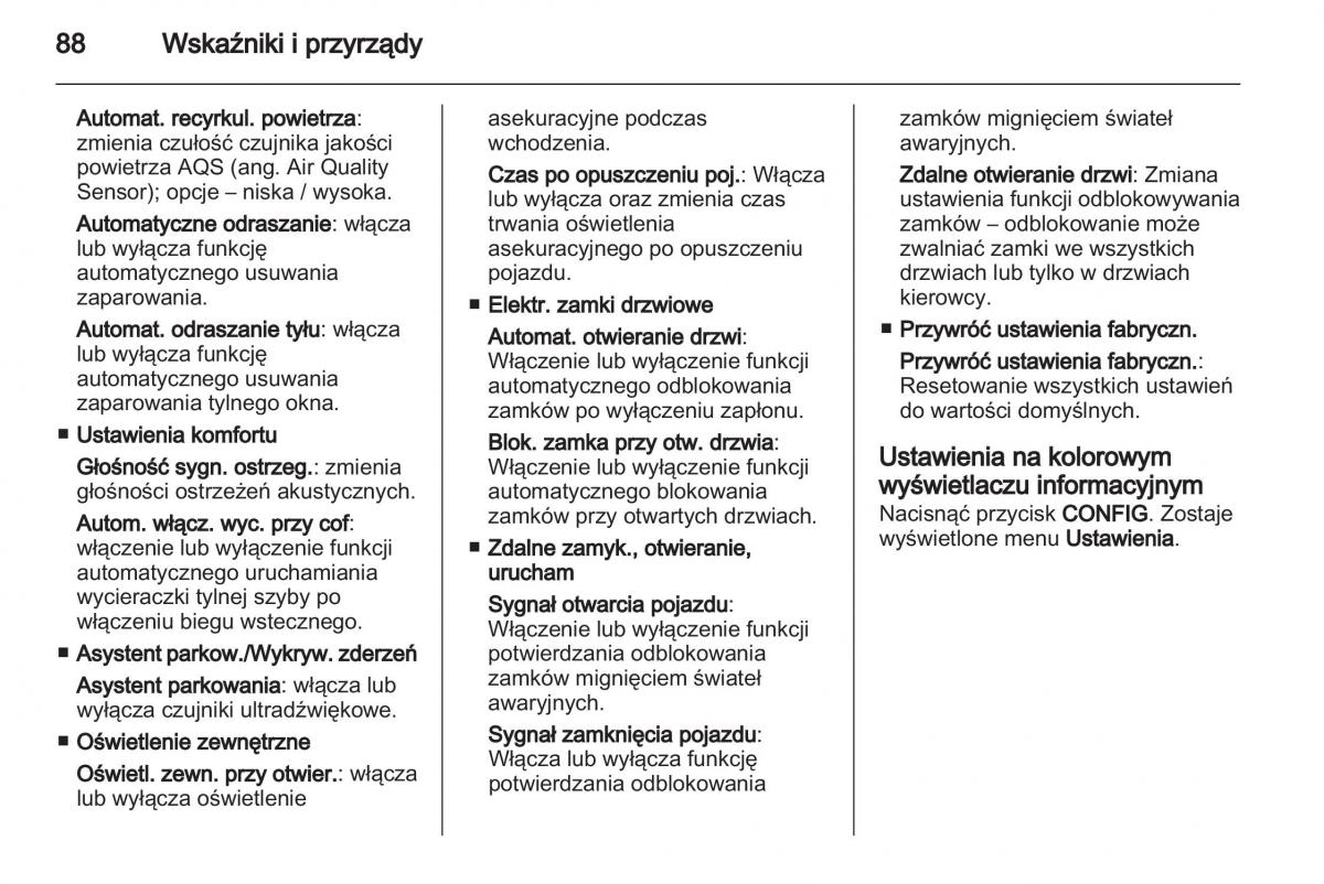 Chevrolet Cruze instrukcja obslugi / page 88