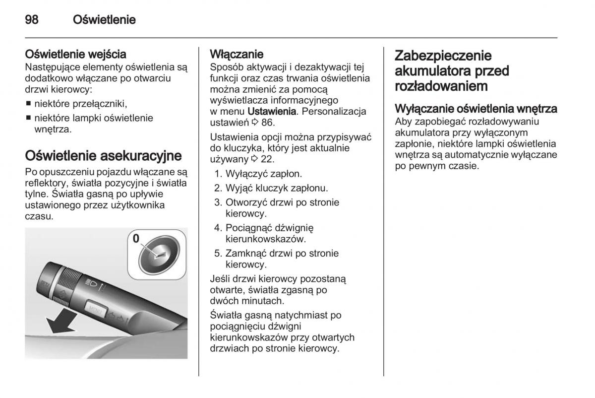 Chevrolet Cruze instrukcja obslugi / page 98