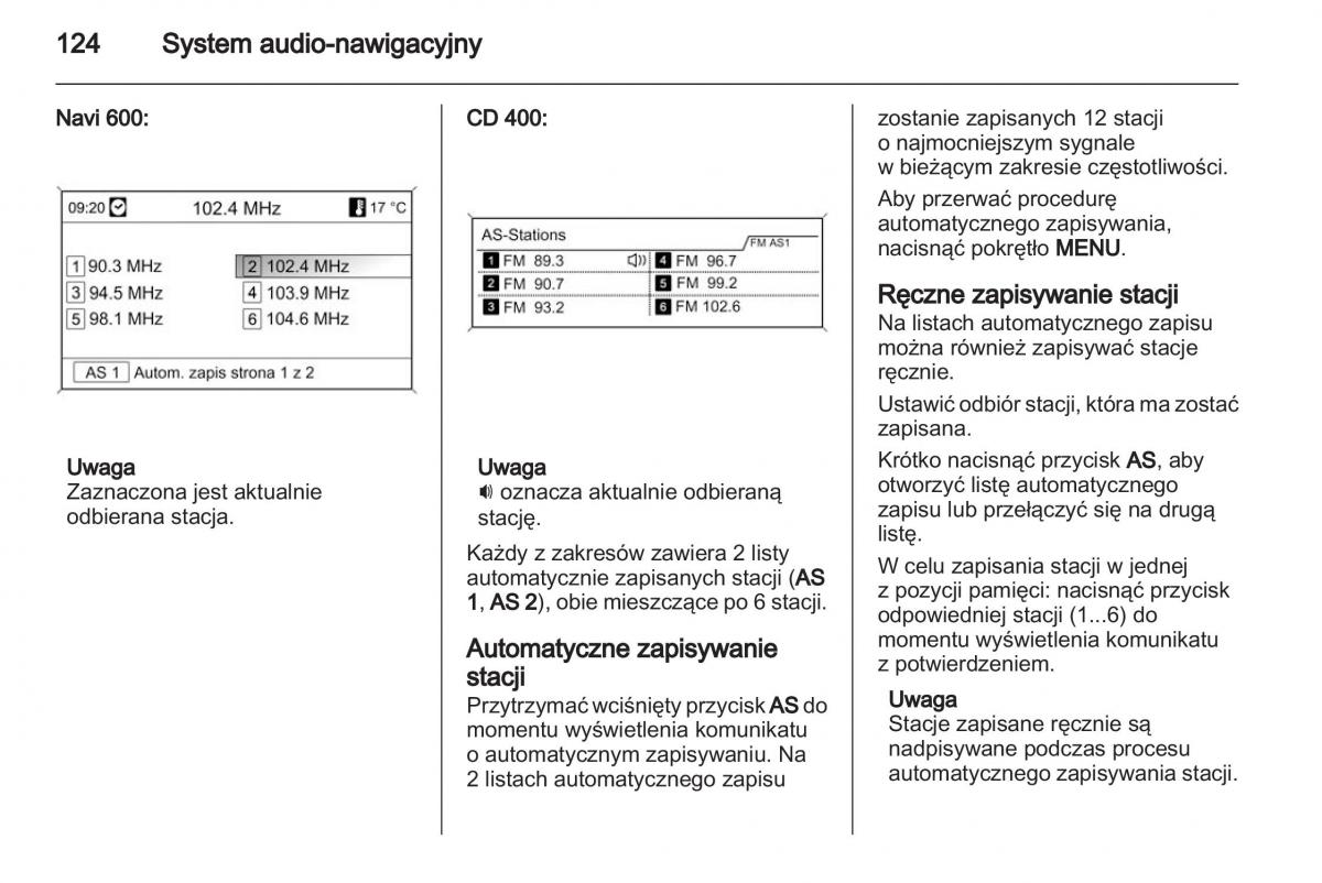 Chevrolet Cruze instrukcja obslugi / page 124