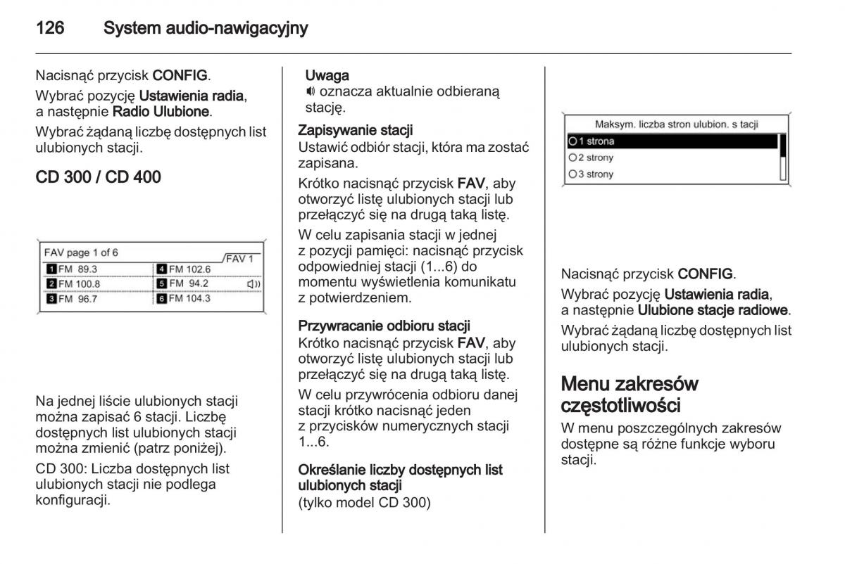 Chevrolet Cruze instrukcja obslugi / page 126