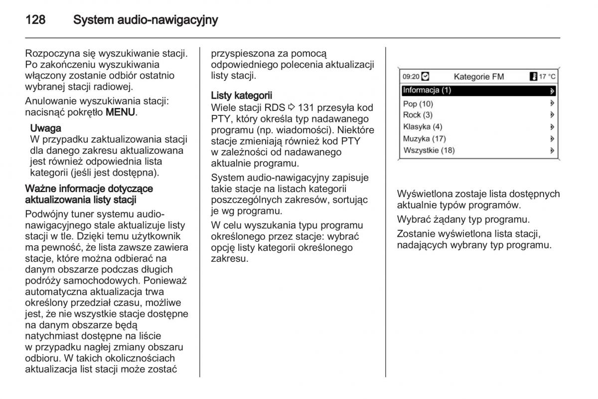 Chevrolet Cruze instrukcja obslugi / page 128