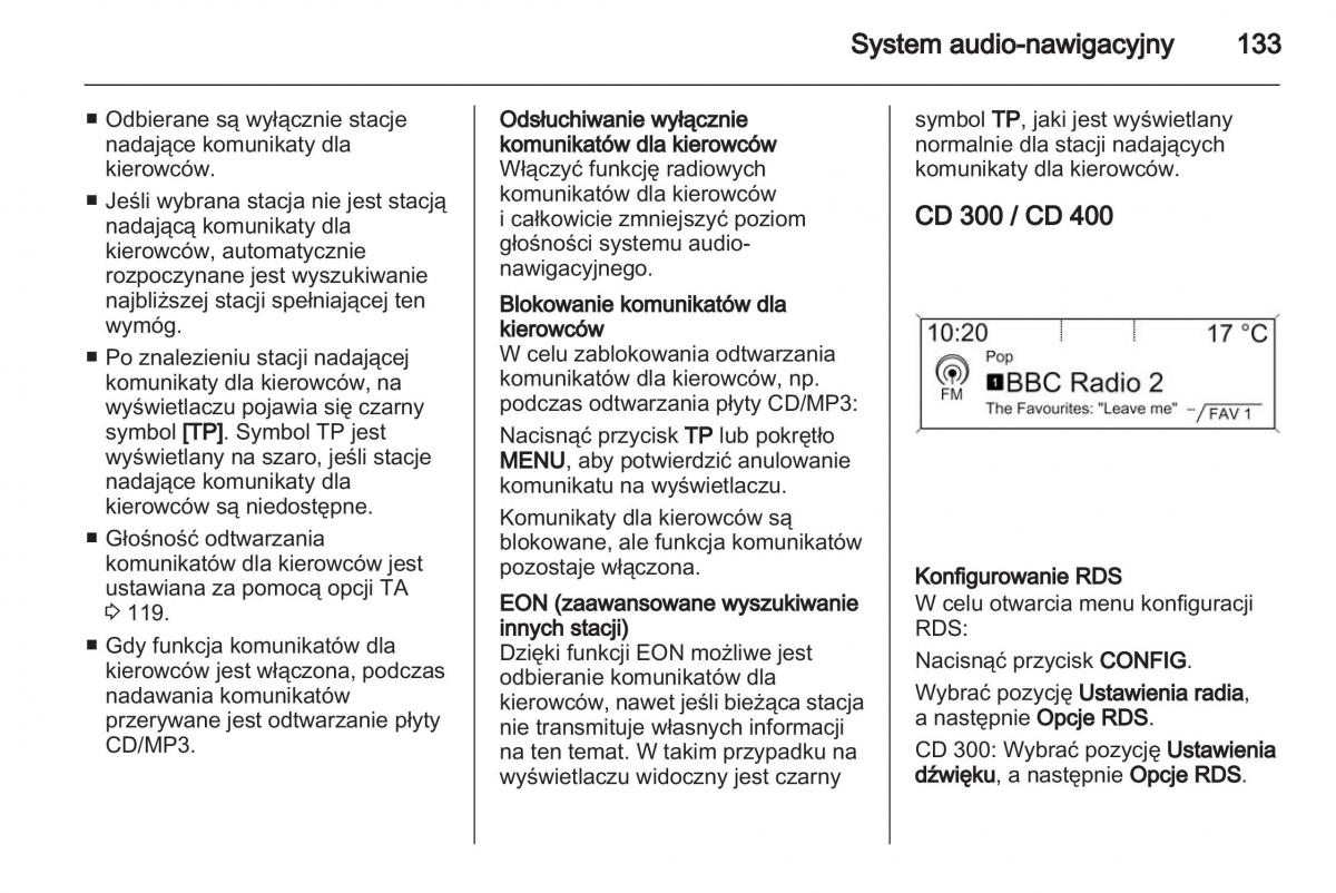 Chevrolet Cruze instrukcja obslugi / page 133